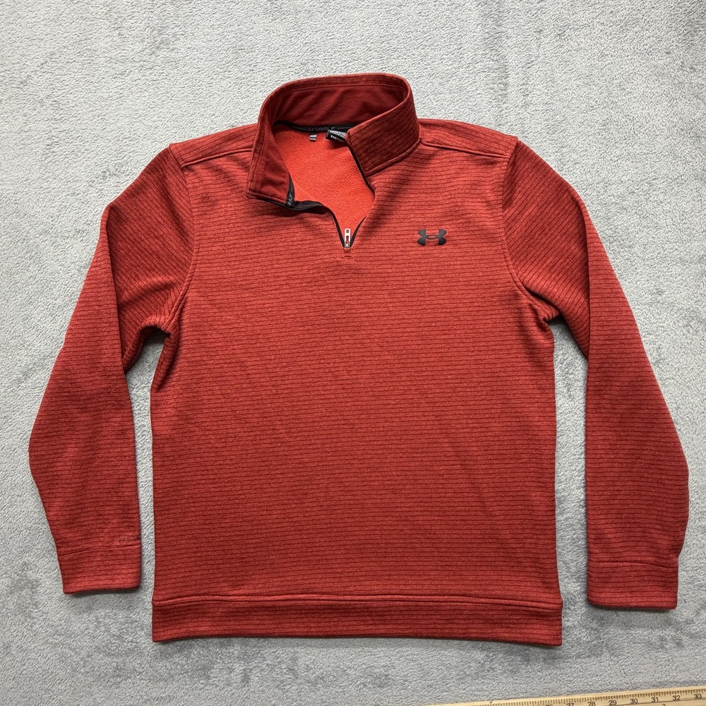 Under Armour Golf Quarter Zip‎ Pullover Mens Medium Red UA Storm Fleece Layer